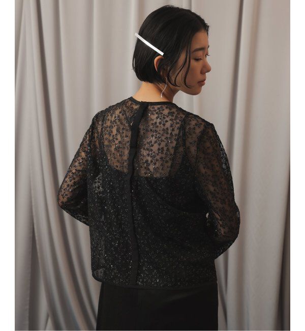 SLOBE IENA「habiスパンコールレースブラウス」|シャツ・ブラウス|