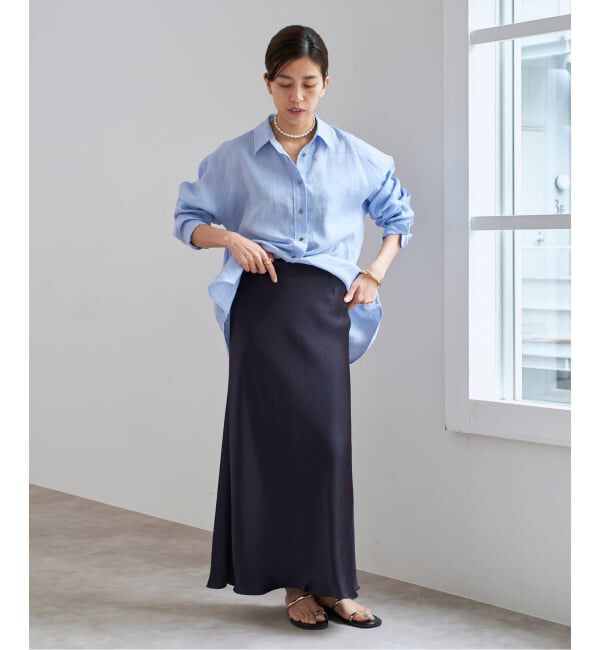 IENA「《追加13》ダブルサテンスカート」|スカート|