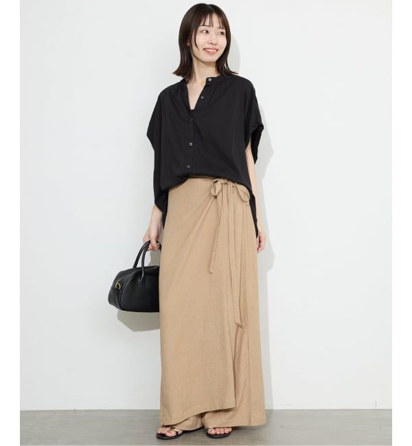 SLOBE IENA「《WEB・一部店舗限定/追加》レーヨンボイルバンドカラーブラウス」|シャツ・ブラウス|