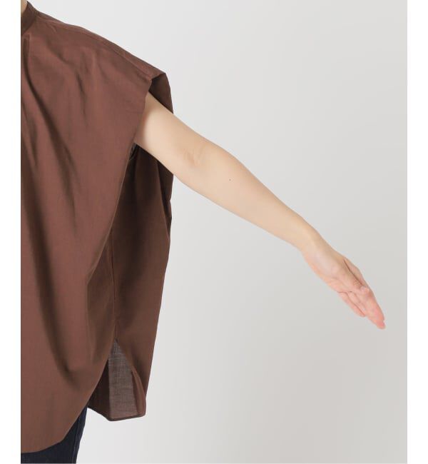 SLOBE IENA「《WEB・一部店舗限定/追加》レーヨンボイルバンドカラーブラウス」|シャツ・ブラウス|