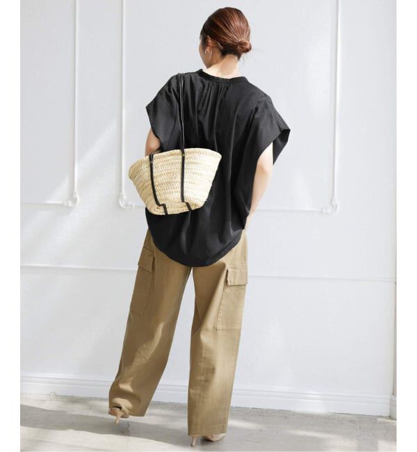 SLOBE IENA「《WEB・一部店舗限定/追加》レーヨンボイルバンドカラーブラウス」|シャツ・ブラウス|