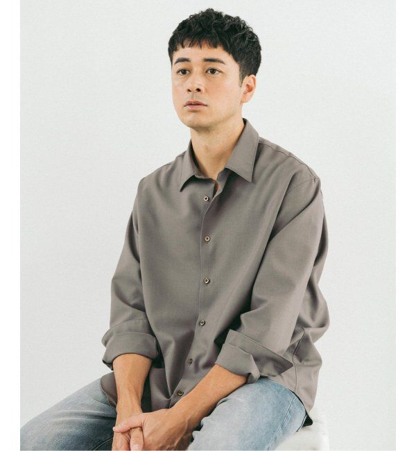 EDIFICE「SUPER 100&rsquo;s  ウール レギュラー シャツ」|シャツ・ブラウス|