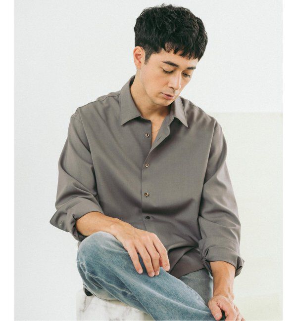 EDIFICE「SUPER 100&rsquo;s  ウール レギュラー シャツ」|シャツ・ブラウス|