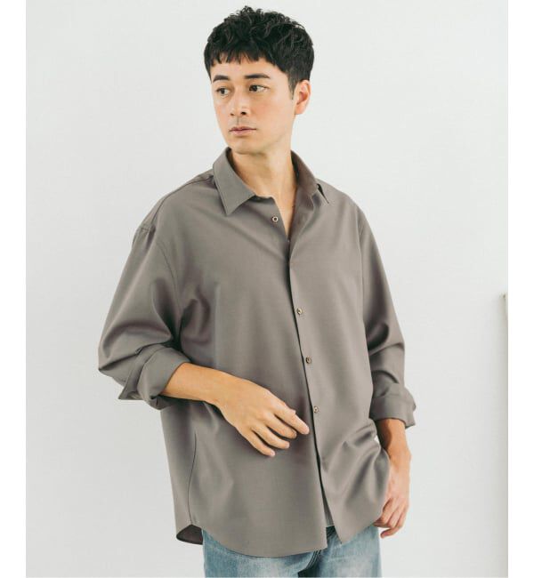 EDIFICE「SUPER 100&rsquo;s  ウール レギュラー シャツ」|シャツ・ブラウス|グレーA