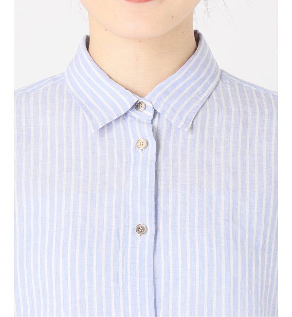 Spick and Span「《追加》80リネンカシュクールビッグシャツ」|シャツ・ブラウス|