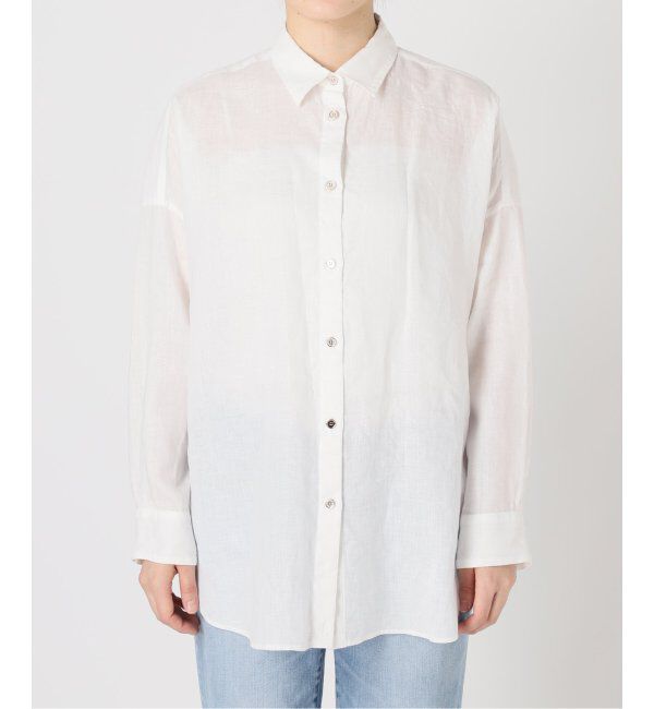 Spick and Span「《追加》80リネンカシュクールビッグシャツ」|シャツ・ブラウス|
