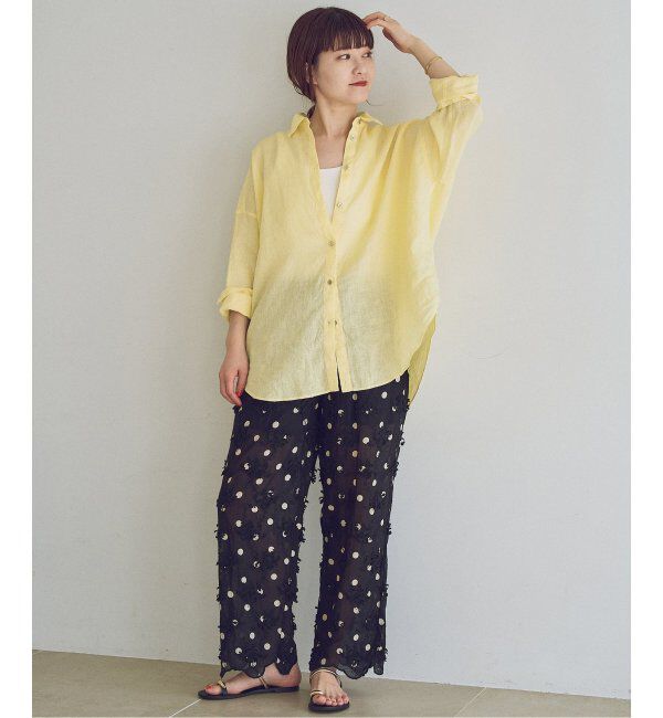 Spick and Span「《追加》80リネンカシュクールビッグシャツ」|シャツ・ブラウス|