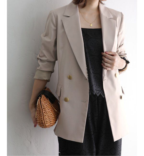  「T/Rダブルブレストジャケット」|テーラードジャケット|ベージュ