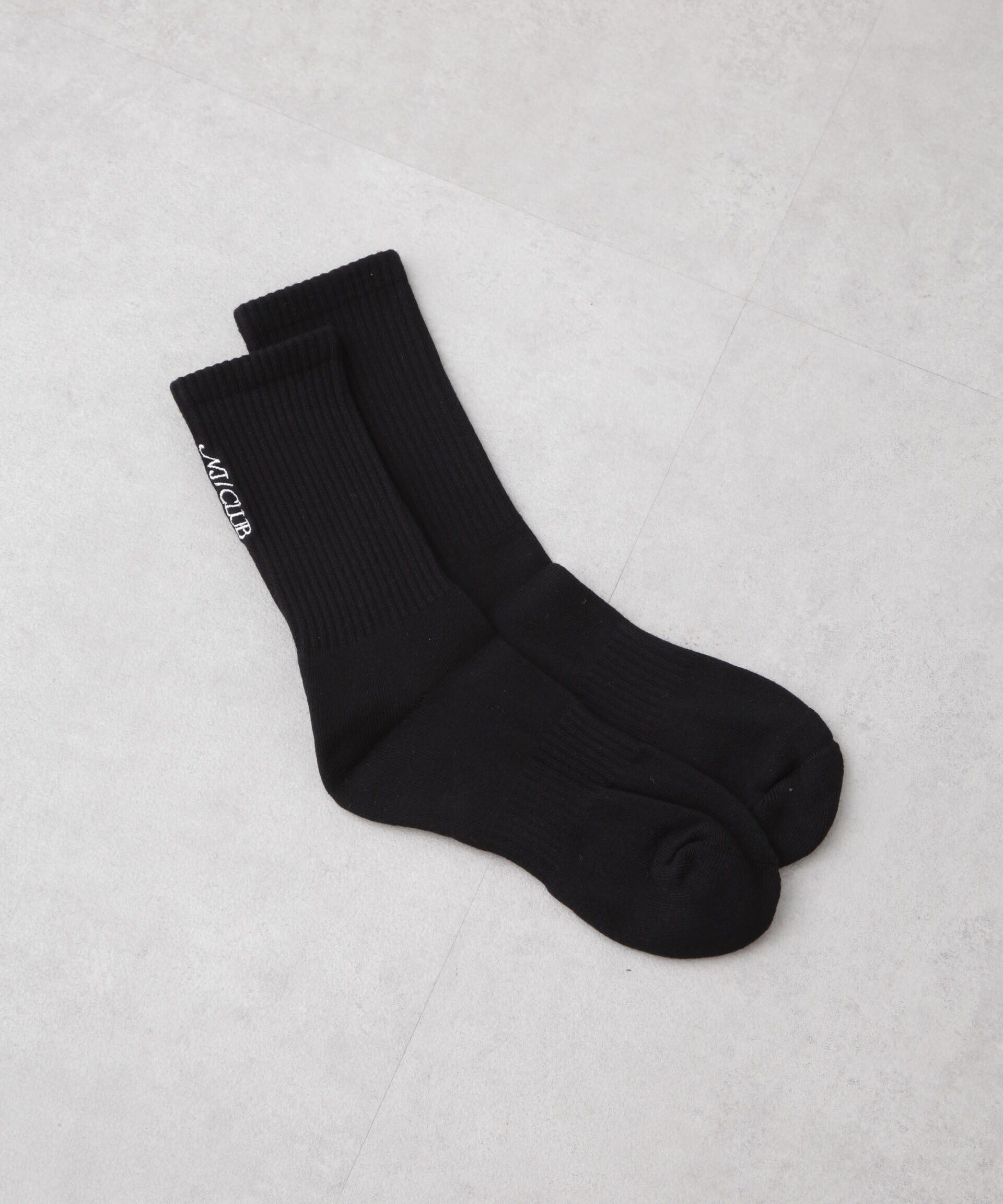 nano･universe「「NJ/CLUB」NJロゴリブソックス」|ソックス|ブラック