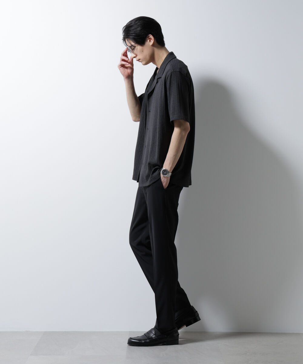 nano･universe「「Damerino」 ヘリンボン オープンカラーシャツ 半袖」|Tシャツ・カットソー|