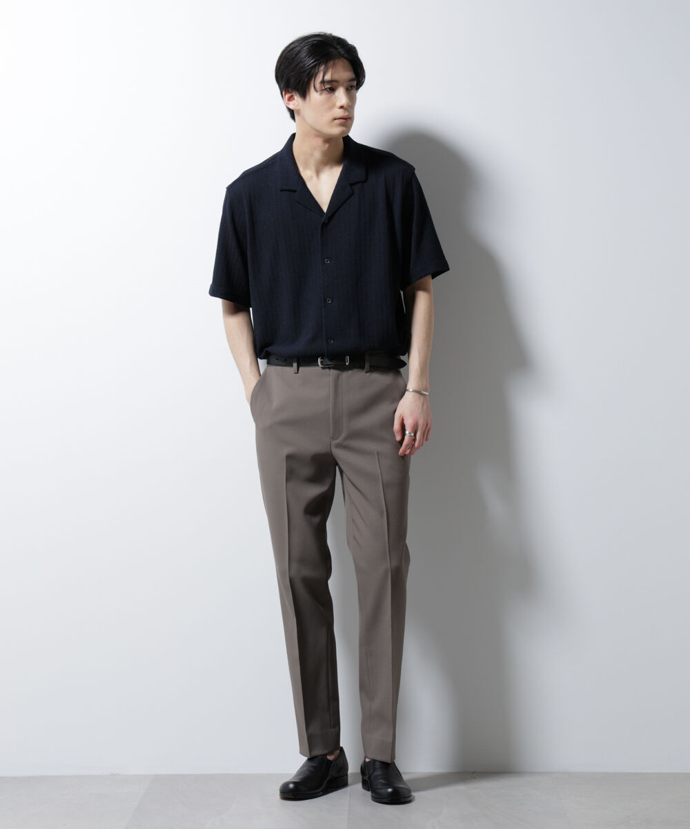 nano･universe「「Damerino」 ヘリンボン オープンカラーシャツ 半袖」|Tシャツ・カットソー|