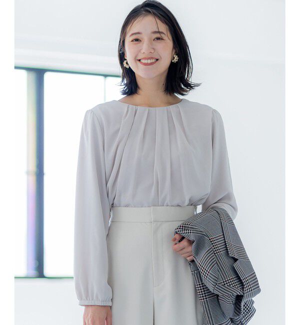 組曲「ドビーシフォン ニュアンスタック ブラウス」|シャツ・ブラウス|グレージュ系