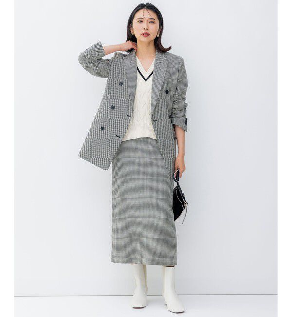 23区「ガンクラブチェックストレッチ ジャケット」|テーラードジャケット|