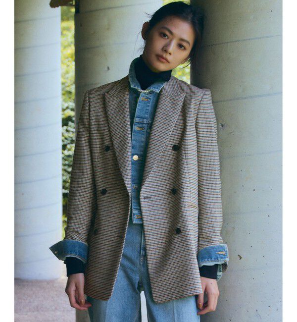 23区「ガンクラブチェックストレッチ ジャケット」|テーラードジャケット|