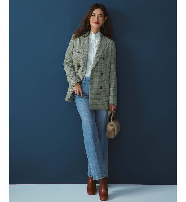 23区「ガンクラブチェックストレッチ ジャケット」|テーラードジャケット|