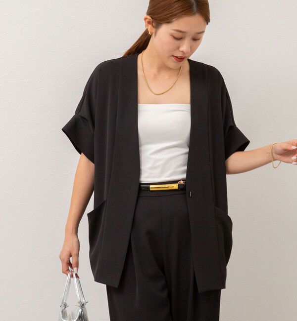 NOLLEY'S「《セットアップ対応》ウォッシャブルツイルフレンチジャケット」|ノーカラージャケット|