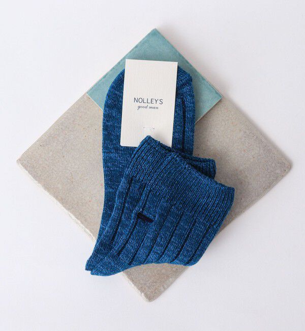 NOLLEY'S goodman「【OCTAVE OCTAVE/オクターブ オクターブ】別注クジラクォーターリブソックス」|ソックス|ブルー系1