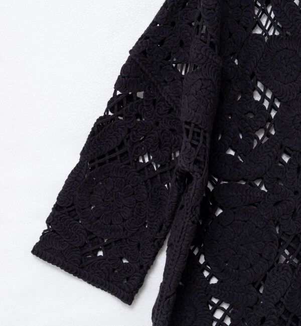 Rie Miller「《手洗い可能》レース刺繍7分袖ボレロ」|カーディガン|