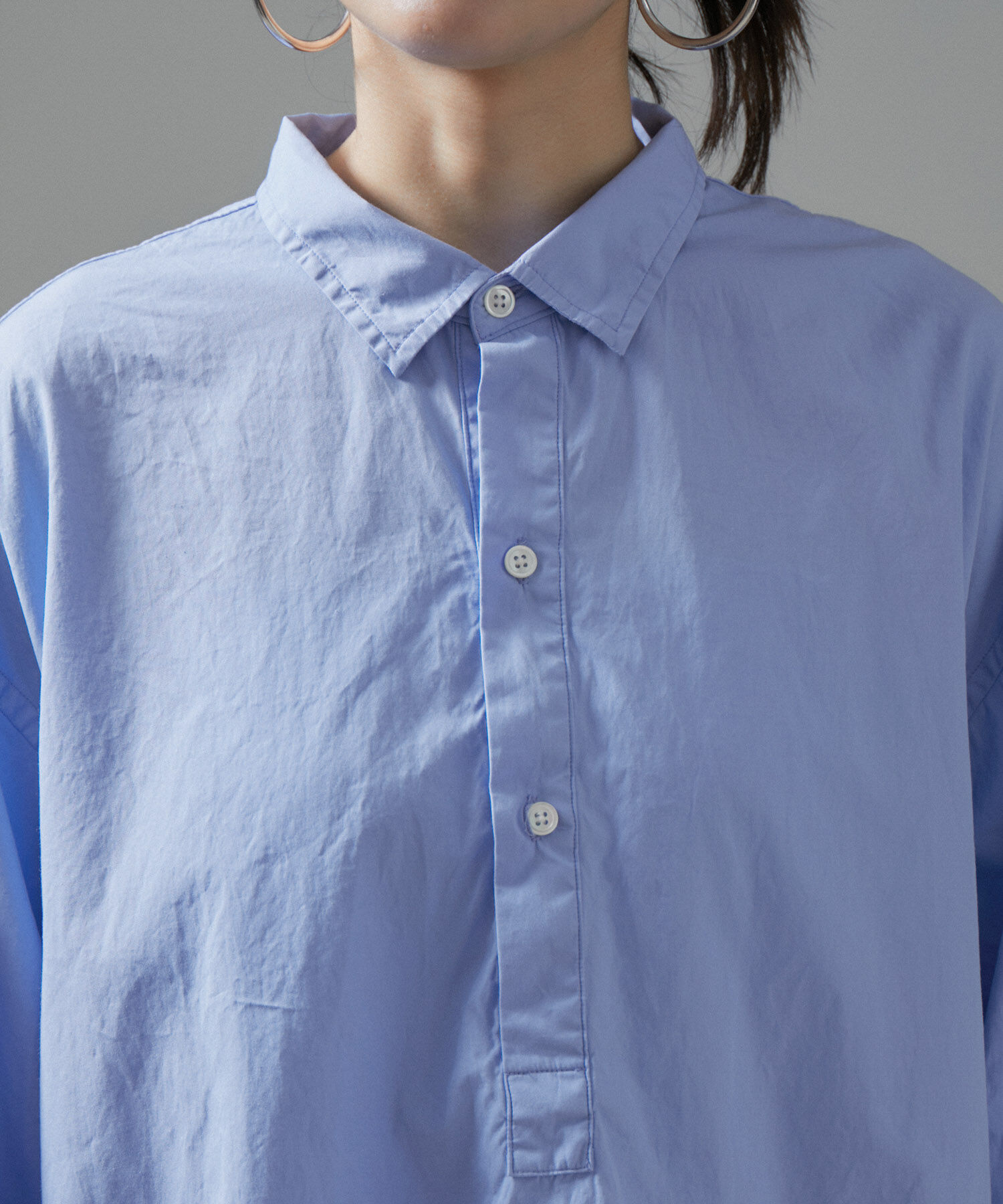 SALON adam et rope'「【Americana（アメリカーナ）】タイプライタークロスロングシャツ/無地」|シャツ・ブラウス|