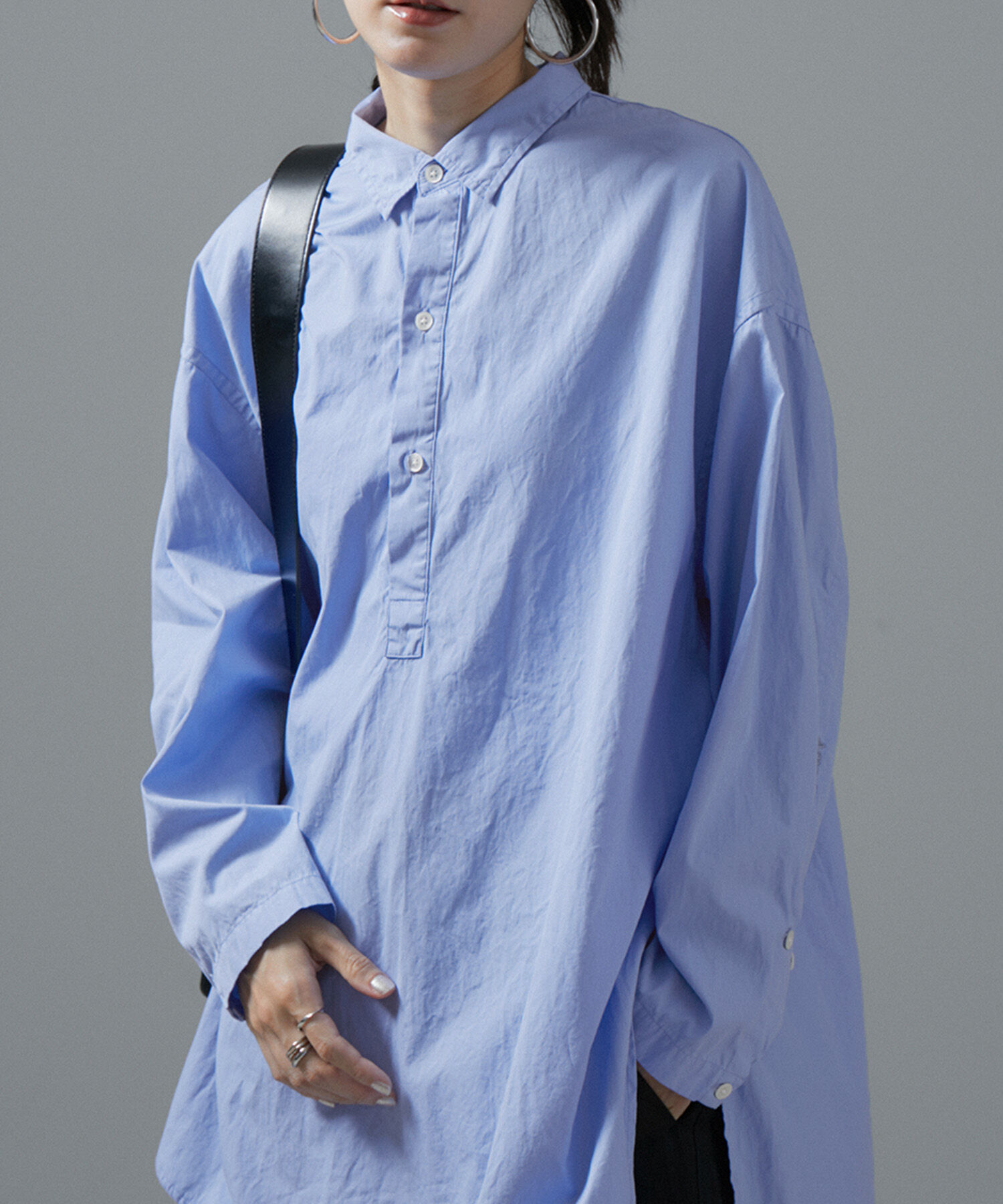 SALON adam et rope'「【Americana（アメリカーナ）】タイプライタークロスロングシャツ/無地」|シャツ・ブラウス|