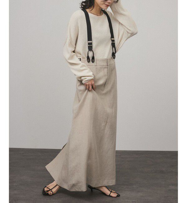 SALON adam et rope'「【WEB限定】ヨーロピアンフラックスリネンサスペンダースカート［取り外し可能］」|スカート|