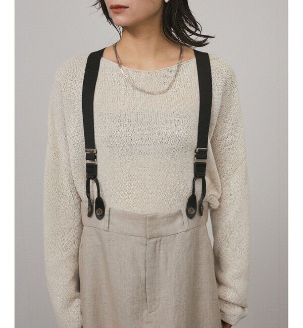 SALON adam et rope'「【WEB限定】ヨーロピアンフラックスリネンサスペンダースカート［取り外し可能］」|スカート|