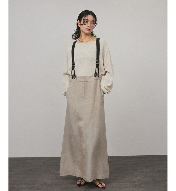 SALON adam et rope'「【WEB限定】ヨーロピアンフラックスリネンサスペンダースカート［取り外し可能］」|スカート|