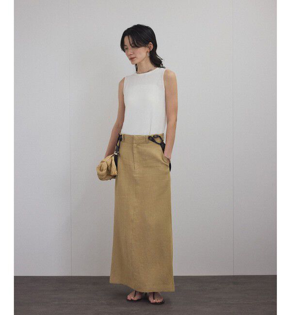SALON adam et rope'「【WEB限定】ヨーロピアンフラックスリネンサスペンダースカート［取り外し可能］」|スカート|