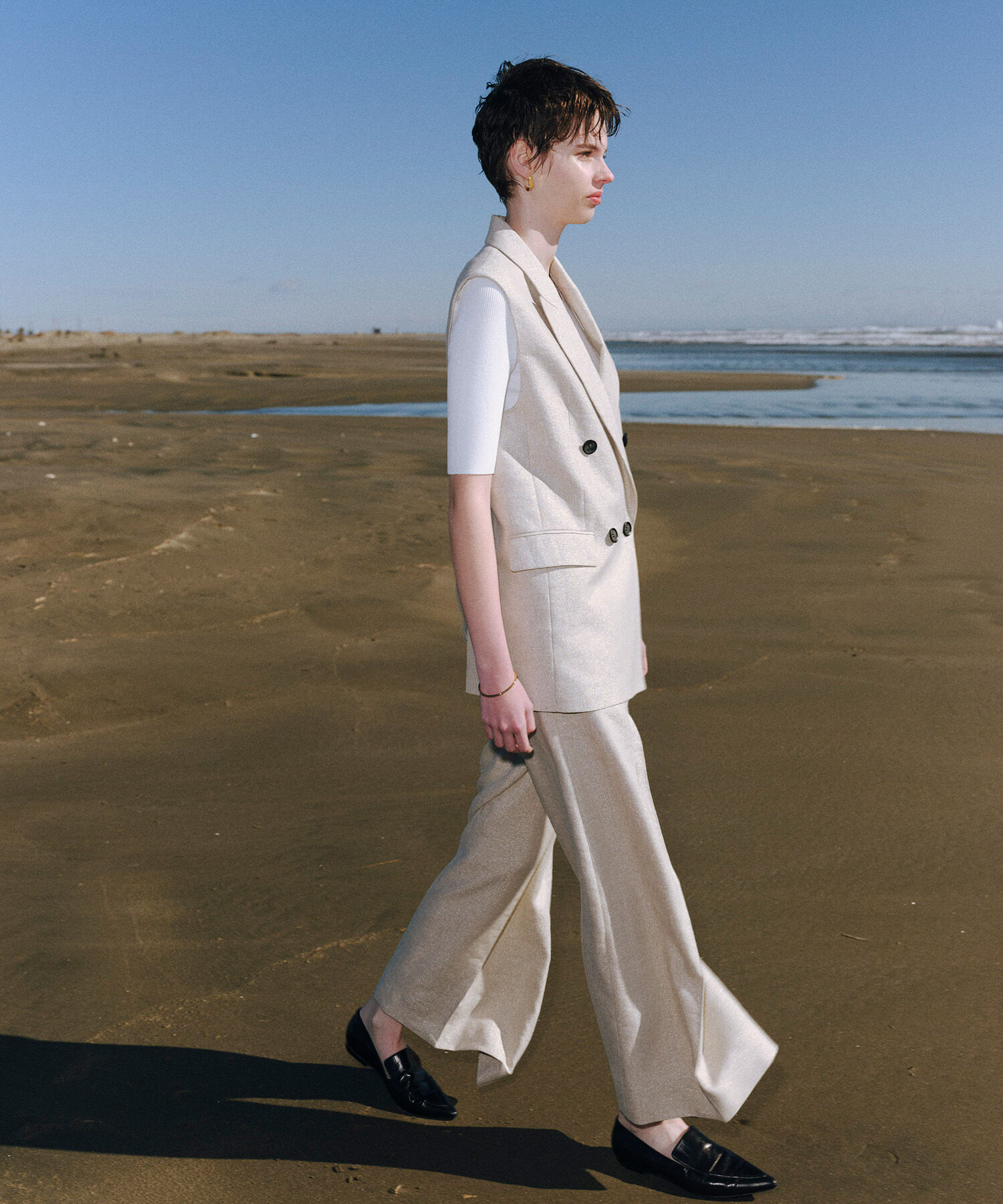 ROPE「タックワイドパンツ（ラメ/無地）【セットアップ対応】【雑誌掲載】【メディア掲載】」|その他|