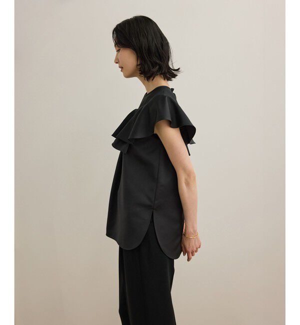 ROPE「サテンラッフルブラウス/洗える」|シャツ・ブラウス|