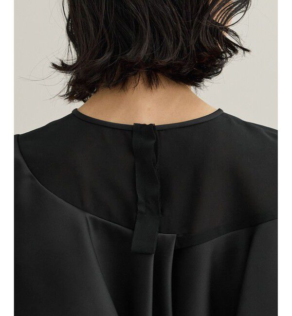 ROPE「サテンラッフルブラウス/洗える」|シャツ・ブラウス|