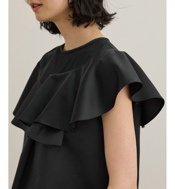 ROPE「サテンラッフルブラウス/洗える」|シャツ・ブラウス|