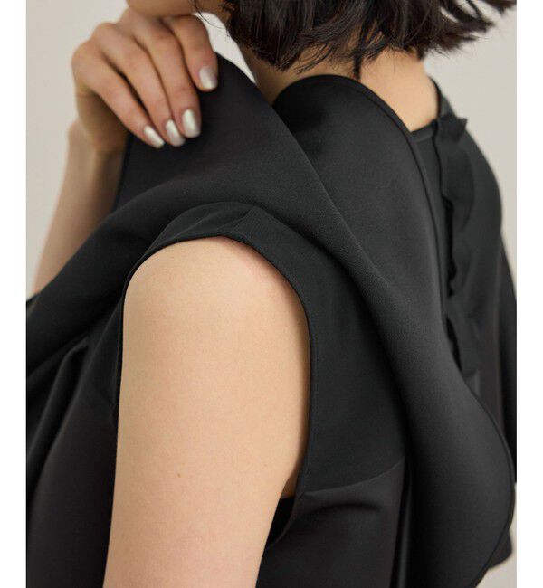 ROPE「サテンラッフルブラウス/洗える」|シャツ・ブラウス|