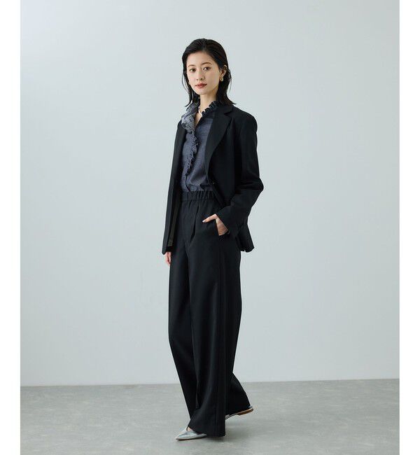 ROPE「テンセルデニムスタンドフリルシャツ/イージーケア・セットアップ対応」|シャツ・ブラウス|