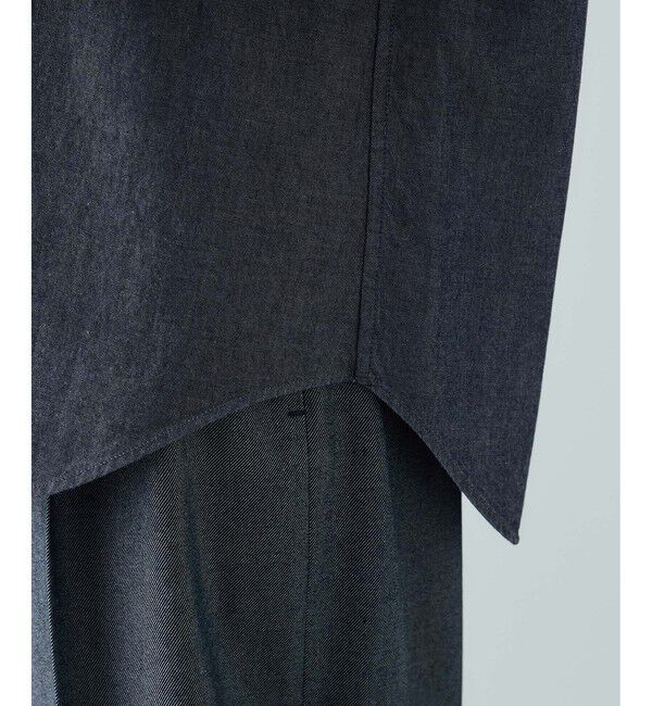 ROPE「テンセルデニムスタンドフリルシャツ/イージーケア・セットアップ対応」|シャツ・ブラウス|