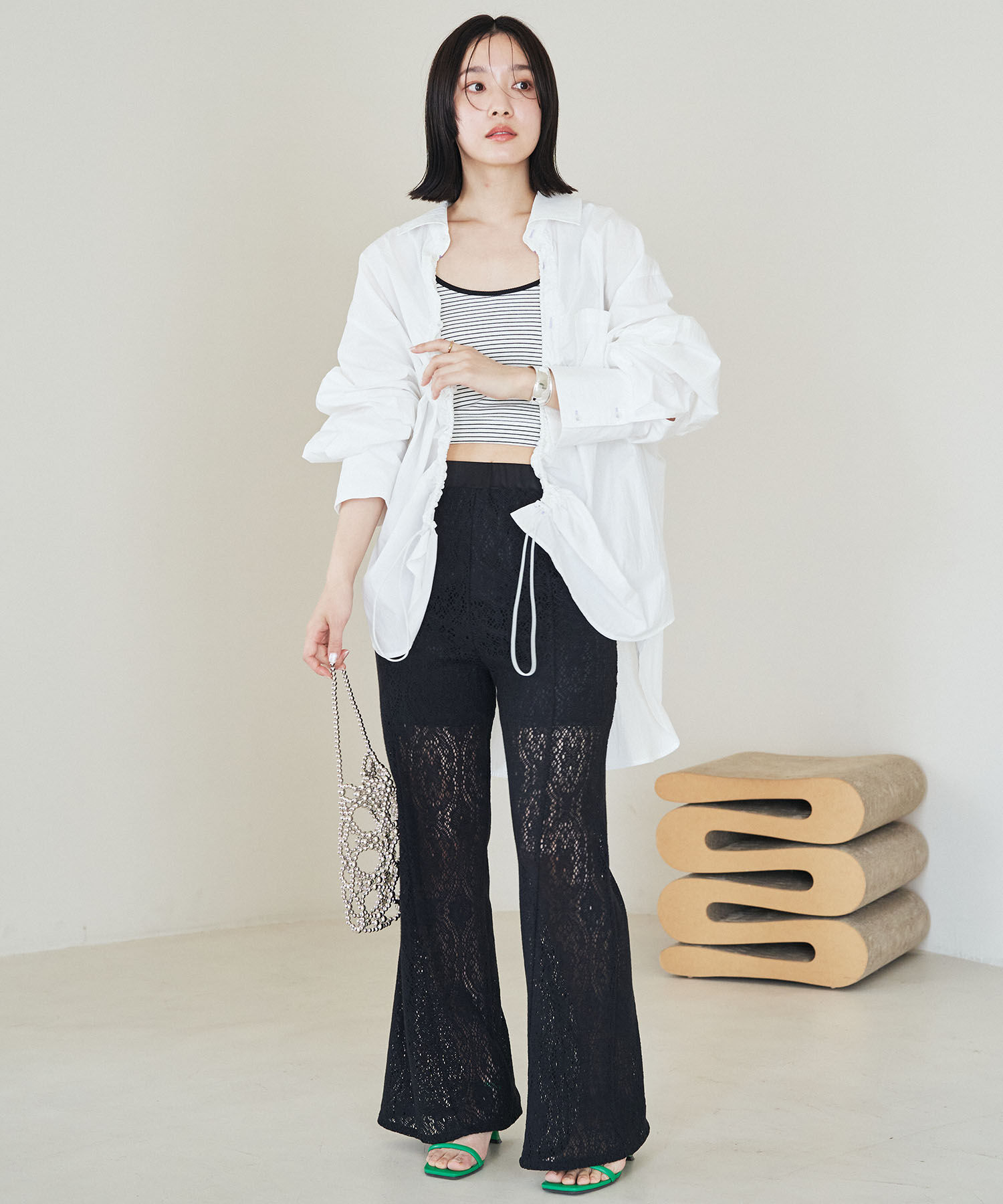 VIS「【洗える】セミフレアレースパンツ」|その他|