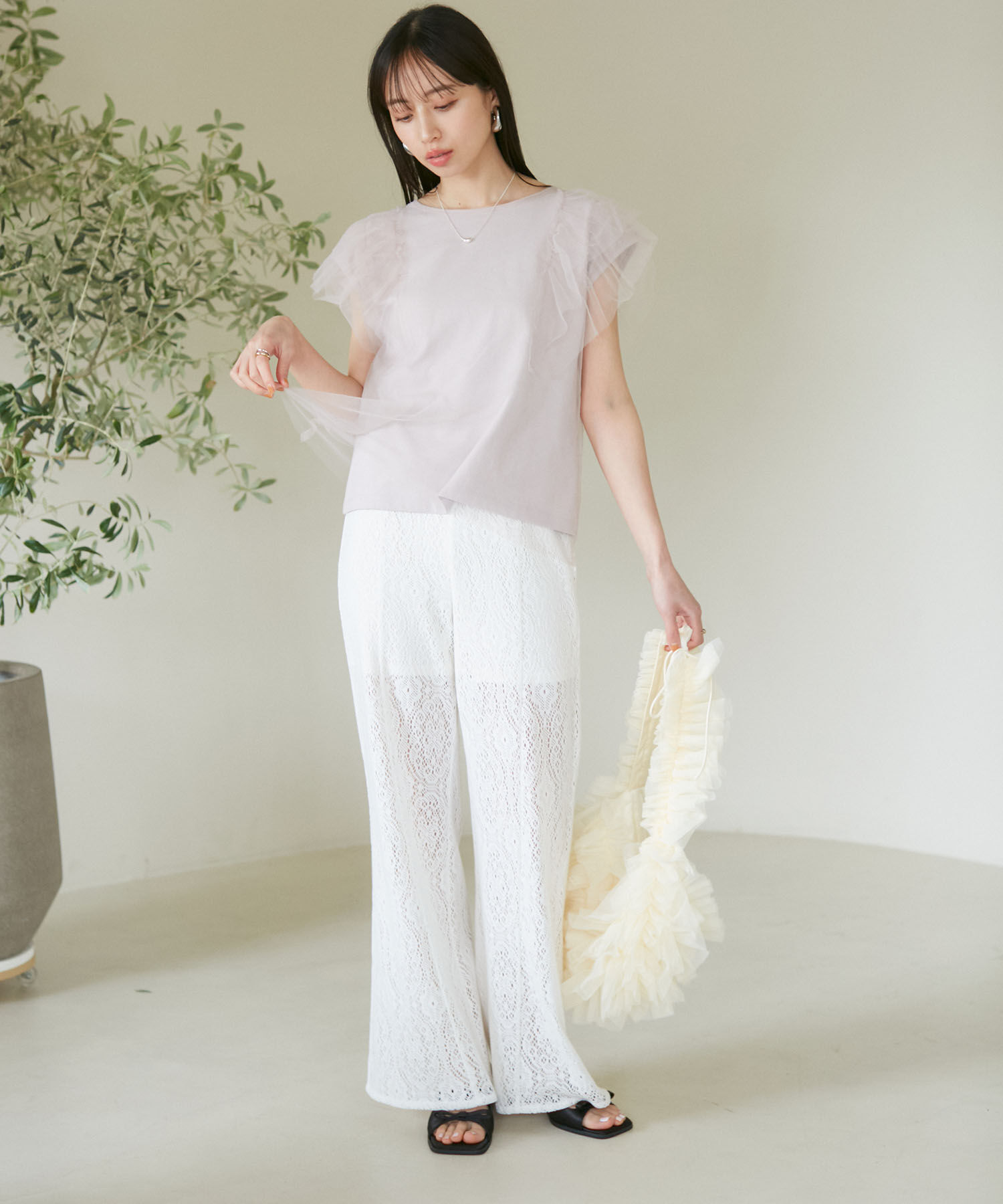 VIS「【洗える】セミフレアレースパンツ」|その他|