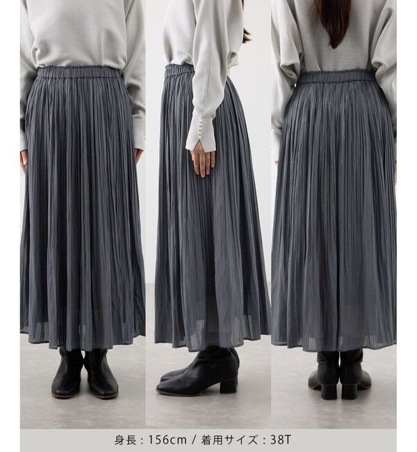 Rope&rsquo;Picnic「【新色追加】着丈が選べるエアリープリーツスカート」|スカート|