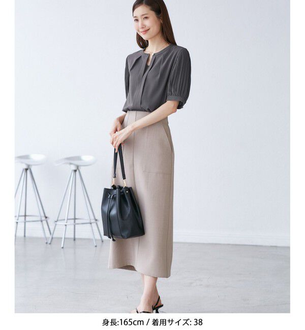 Rope&rsquo;Picnic「袖プリーツハーフスリーブブラウス」|シャツ・ブラウス|