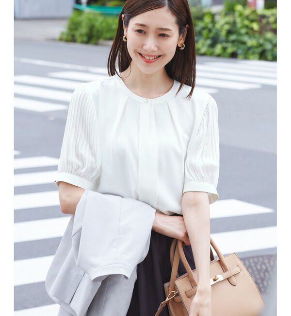 Rope&rsquo;Picnic「袖プリーツハーフスリーブブラウス」|シャツ・ブラウス|