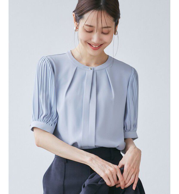 Rope&rsquo;Picnic「袖プリーツハーフスリーブブラウス」|シャツ・ブラウス|