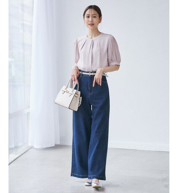 Rope&rsquo;Picnic「袖プリーツハーフスリーブブラウス」|シャツ・ブラウス|