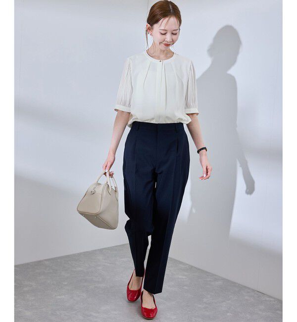 Rope&rsquo;Picnic「袖プリーツハーフスリーブブラウス」|シャツ・ブラウス|