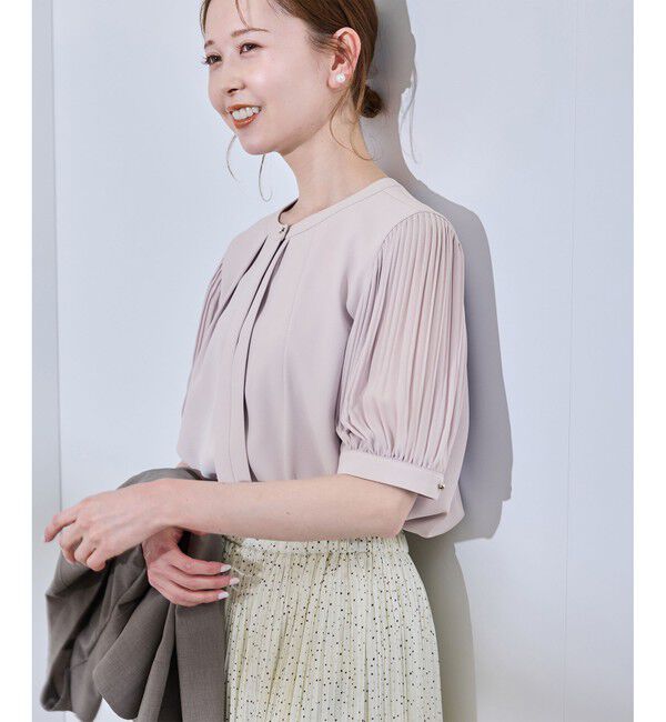 Rope&rsquo;Picnic「袖プリーツハーフスリーブブラウス」|シャツ・ブラウス|