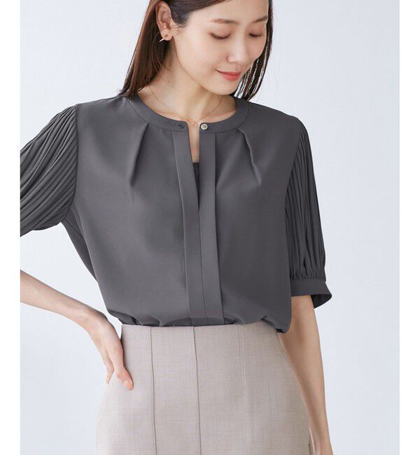 Rope&rsquo;Picnic「袖プリーツハーフスリーブブラウス」|シャツ・ブラウス|