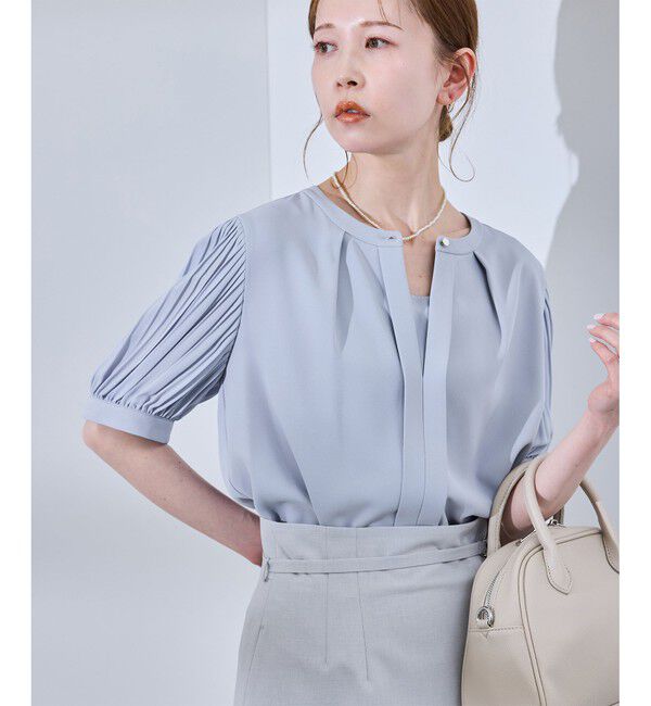 Rope&rsquo;Picnic「袖プリーツハーフスリーブブラウス」|シャツ・ブラウス|