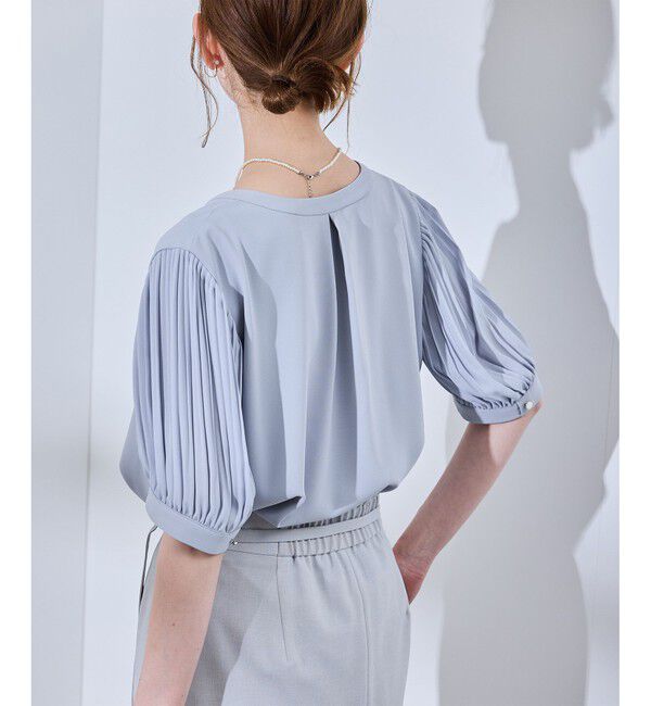 Rope&rsquo;Picnic「袖プリーツハーフスリーブブラウス」|シャツ・ブラウス|