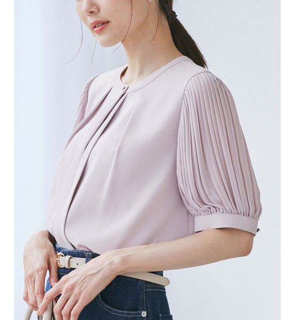 Rope&rsquo;Picnic「袖プリーツハーフスリーブブラウス」|シャツ・ブラウス|ピンク(63)