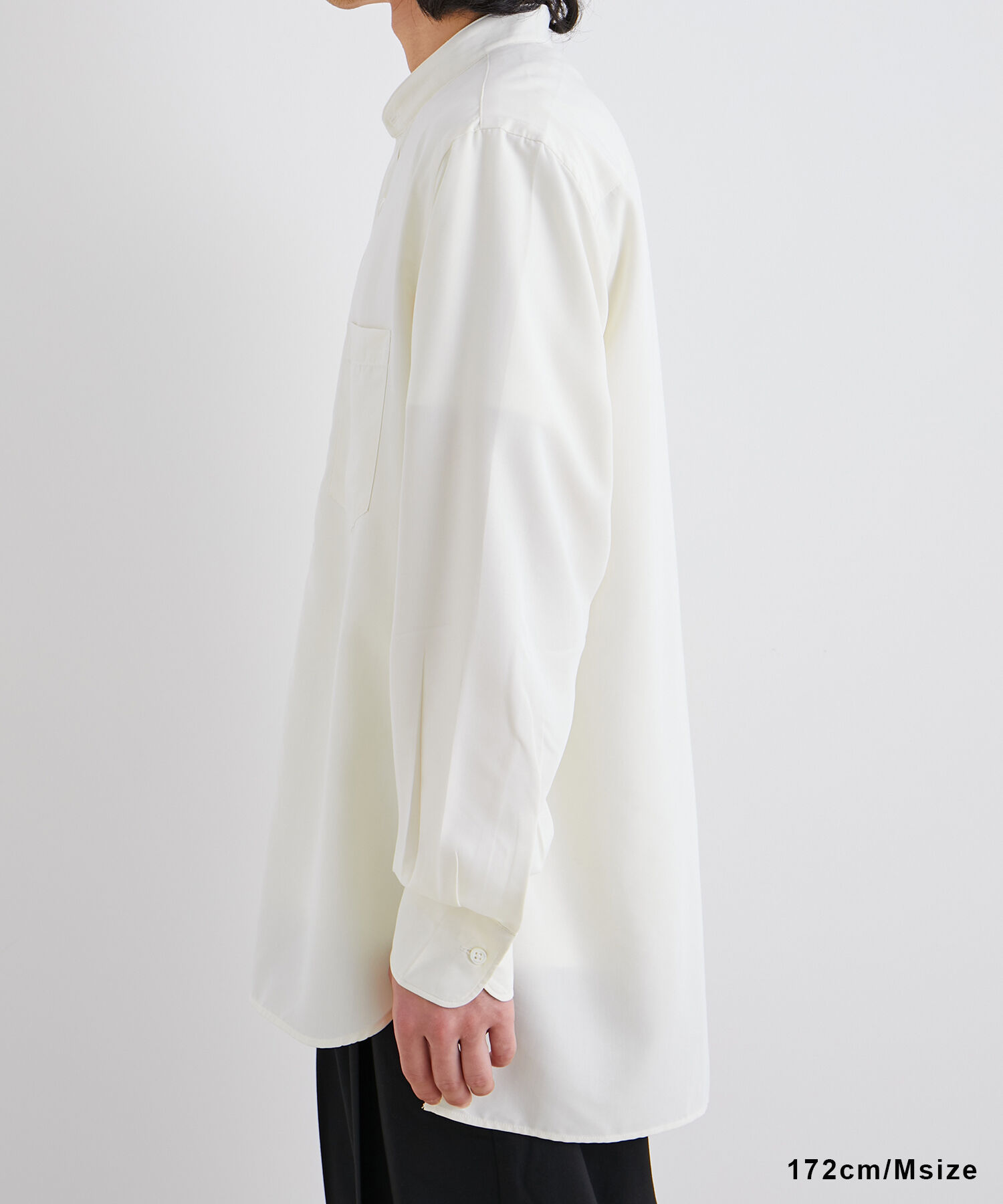 ADAM ET ROPE'「《定番》レーヨンスエード バンドカラーシャツ / ユニセックス」|シャツ・ブラウス|