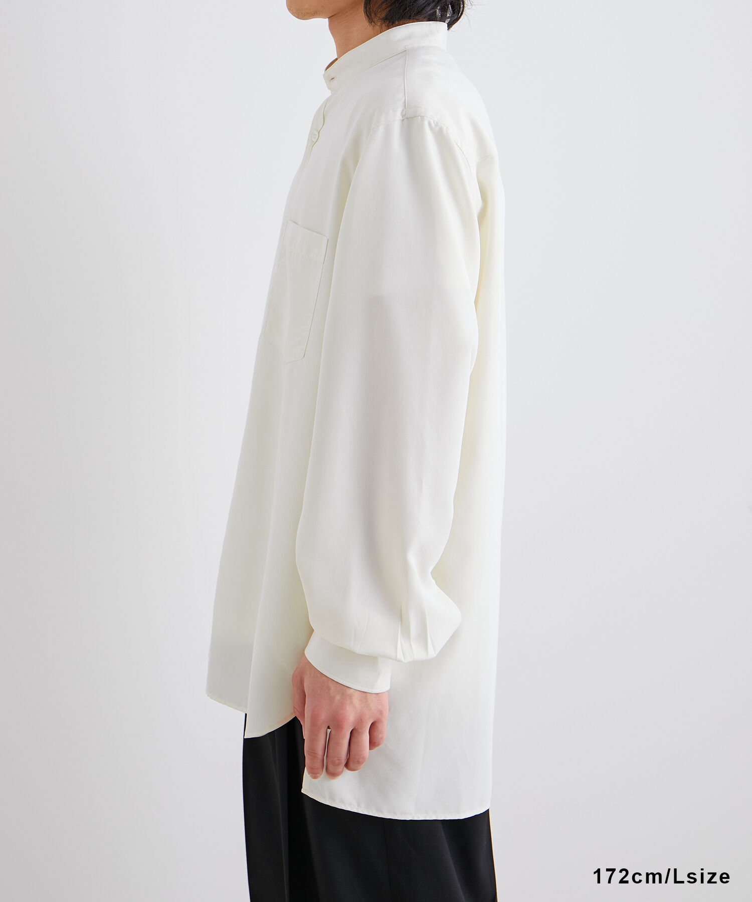 ADAM ET ROPE'「《定番》レーヨンスエード バンドカラーシャツ / ユニセックス」|シャツ・ブラウス|